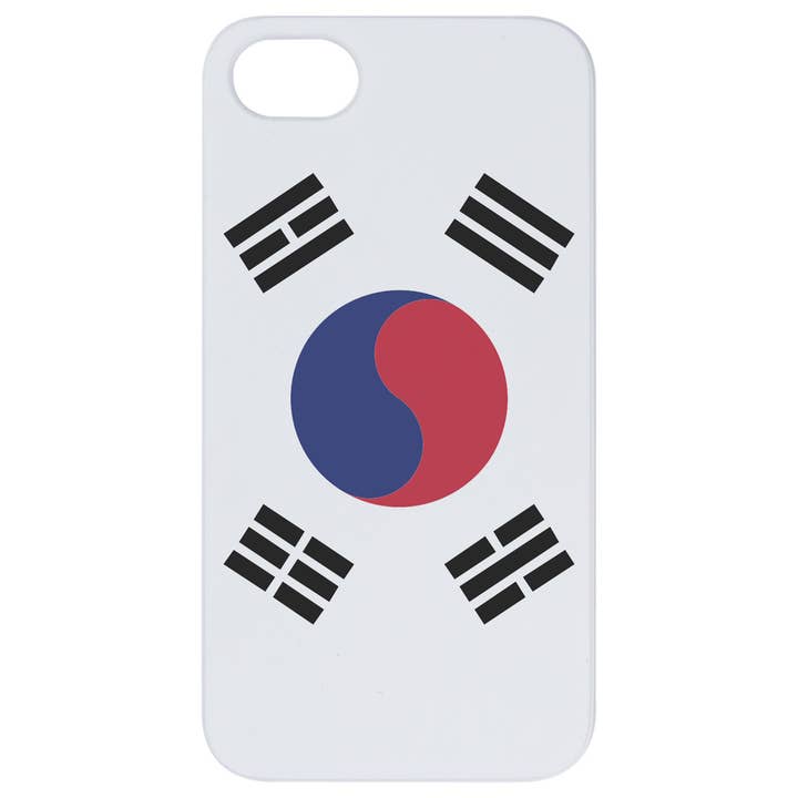 Funda de teléfono con la bandera de Corea del Sur de madera de rosa revestida de blanco para venta al por mayor de OTTO CASE