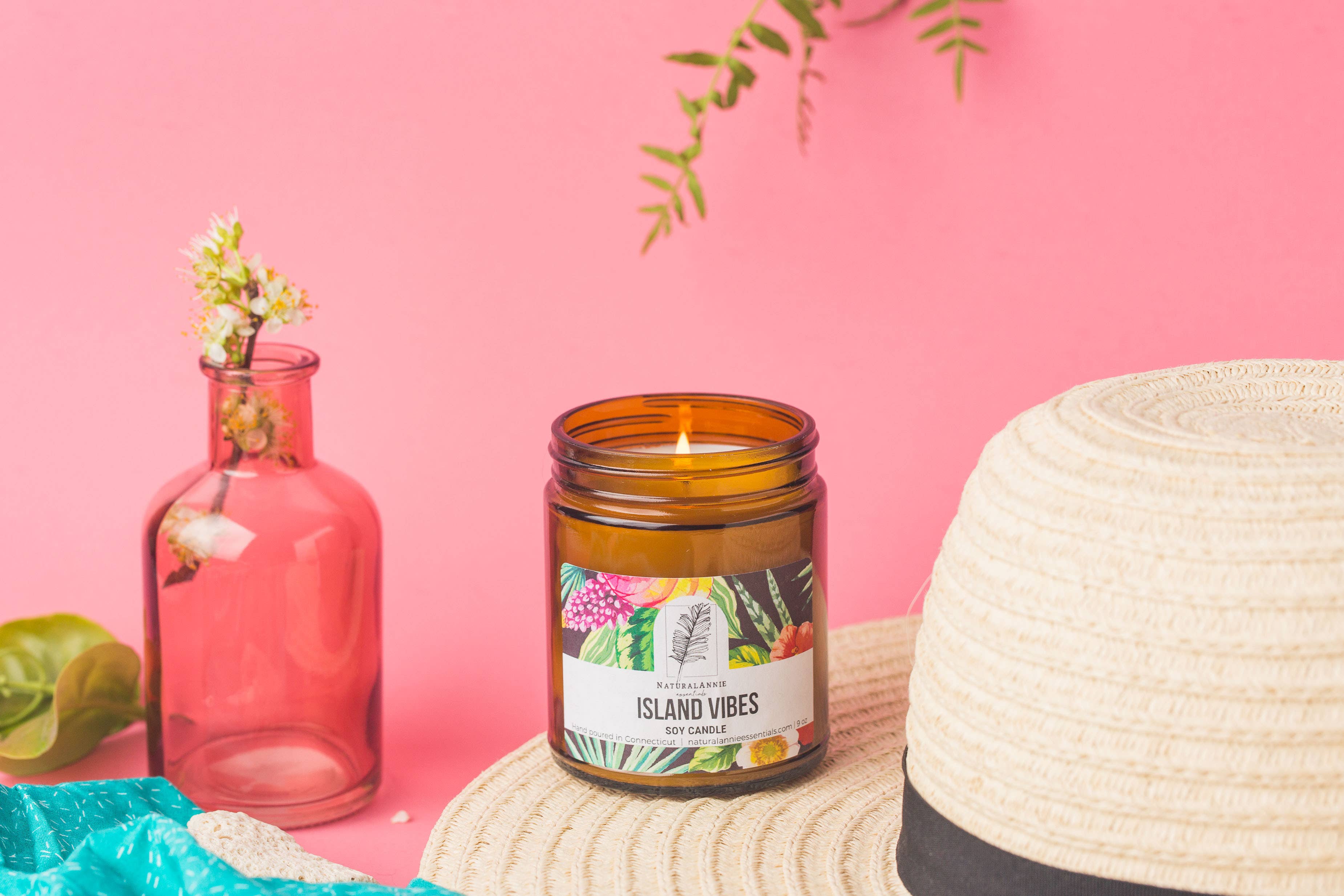 NaturalAnnie Essentials - Wholesale Jar/Filled Candle - Island Vibes Fruity/ Tropical scented Soy Candle1