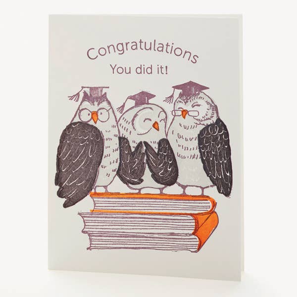 Uilen Gefeliciteerd, je hebt het gedaan Notecard voor wholesale door Ilee Papergoods