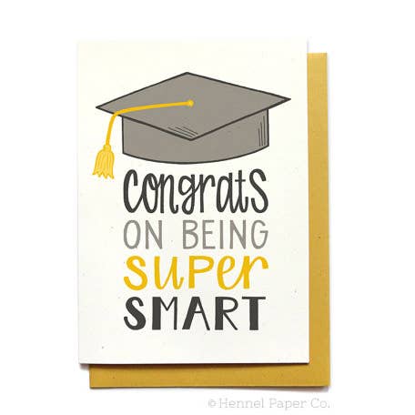 Hennel Paper Co. - Wholesale Graduation Card - Grad Card - Super Smart