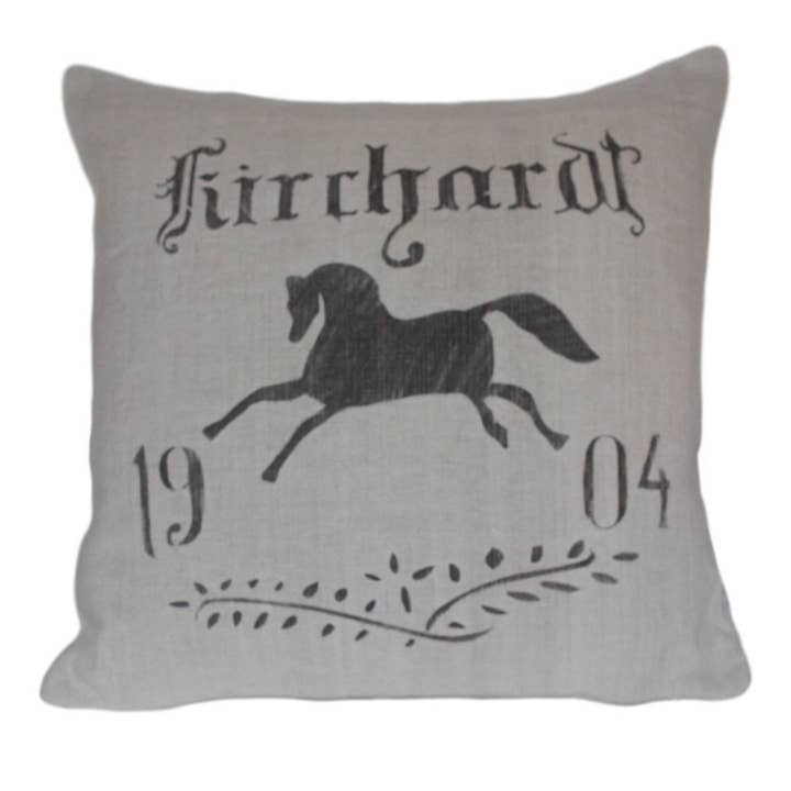1904 Equestrian Grain Sack Pillow for wholesale by de Beauchêne & Co