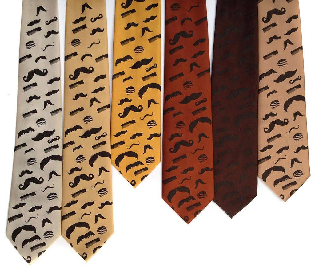 Cyberoptix Tie Lab - Wholesale Necktie - Men's - Flying Mustaches Necktie1