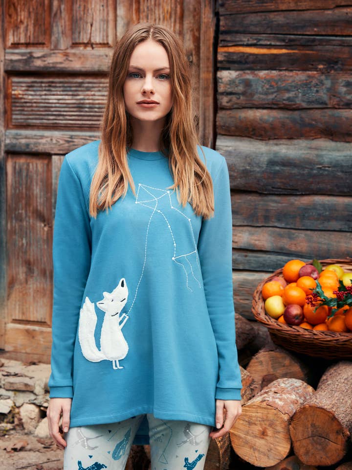 Fox Print Women's PJ Set for wholesale by MOOD PJMS