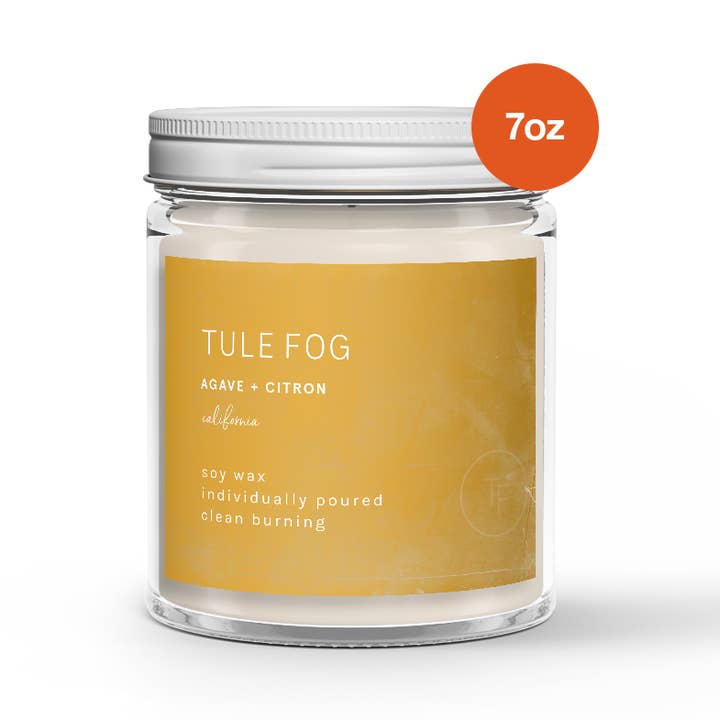 Bougie de soja agave + citron 7oz pour la vente par Tule Fog Candles