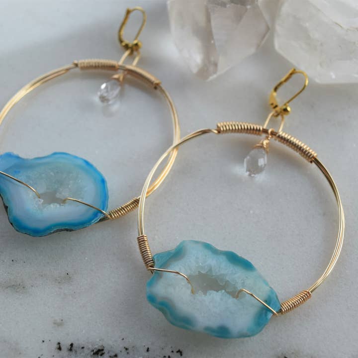Slice Boucles d'oreilles Ocean - Medium pour la vente par Rory Ashton Jewelry