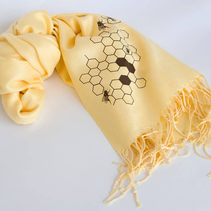 Cyberoptix Tie Lab – wholesale Scarf – Women's – Honey Bee Scarf. "Oh Honey!" Pashmina2