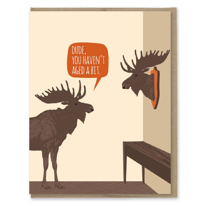 Modern Printed Matter - Wholesale Birthday Card - Haven't Aged Moose Trophy Funny Birthday Card0