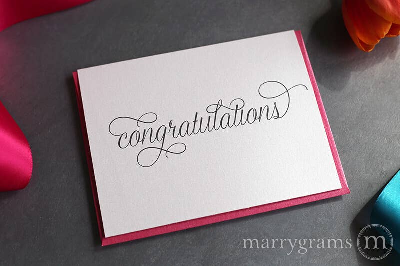 Marrygrams - Wholesale Congratulations Card - Congratulations Script Card for Wedding, Engagement1