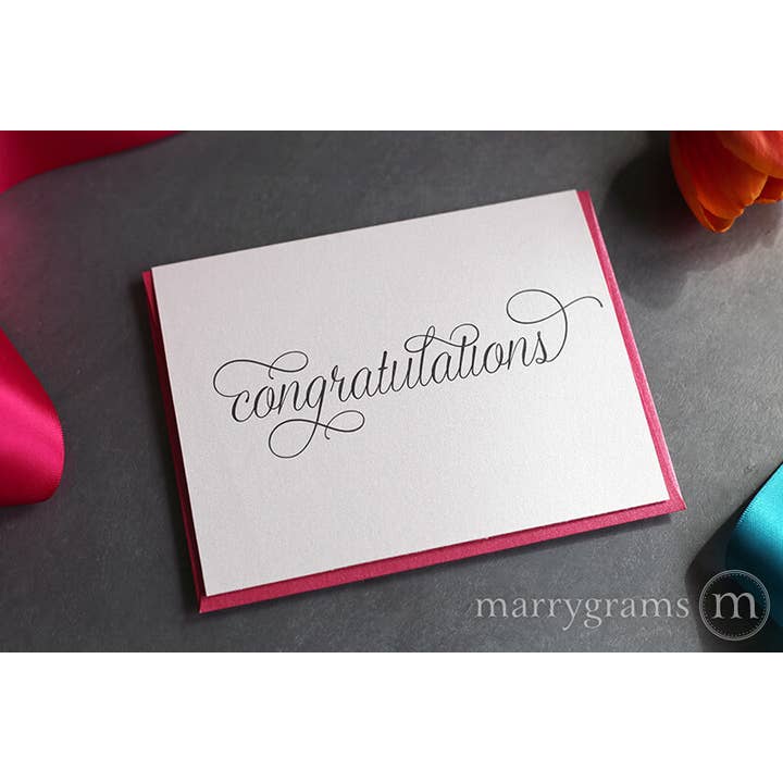 Marrygrams - Wholesale Congratulations Card - Congratulations Script Card for Wedding, Engagement1