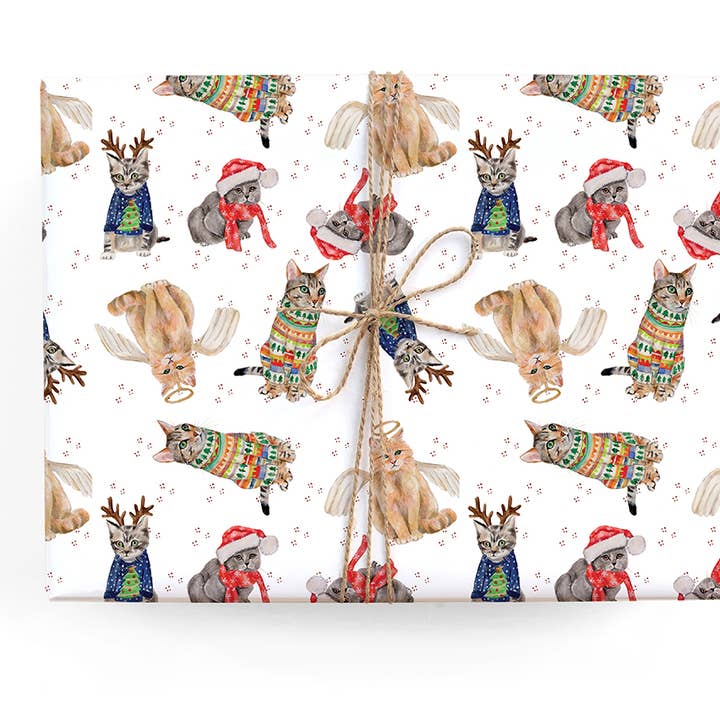 Julekatte Gavepapir Rulle for engroshandel hos Lana's Shop
