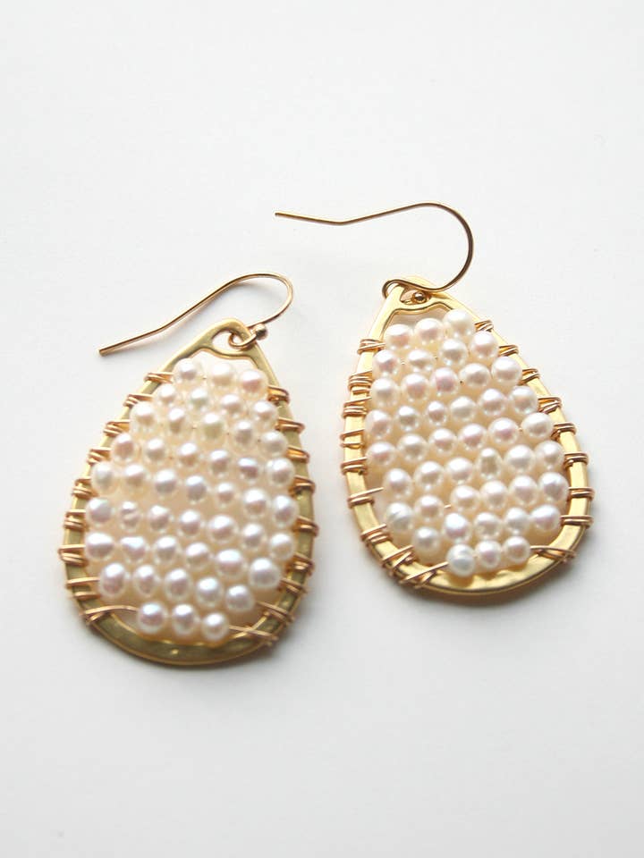 Pearl Teardrop Earrings | Wedding Earrings for wholesale by Laura Stark Designs
