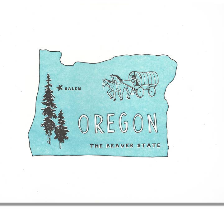 Impressão do estado de Oregon: O estado do castor por atacado de Power and Light Press