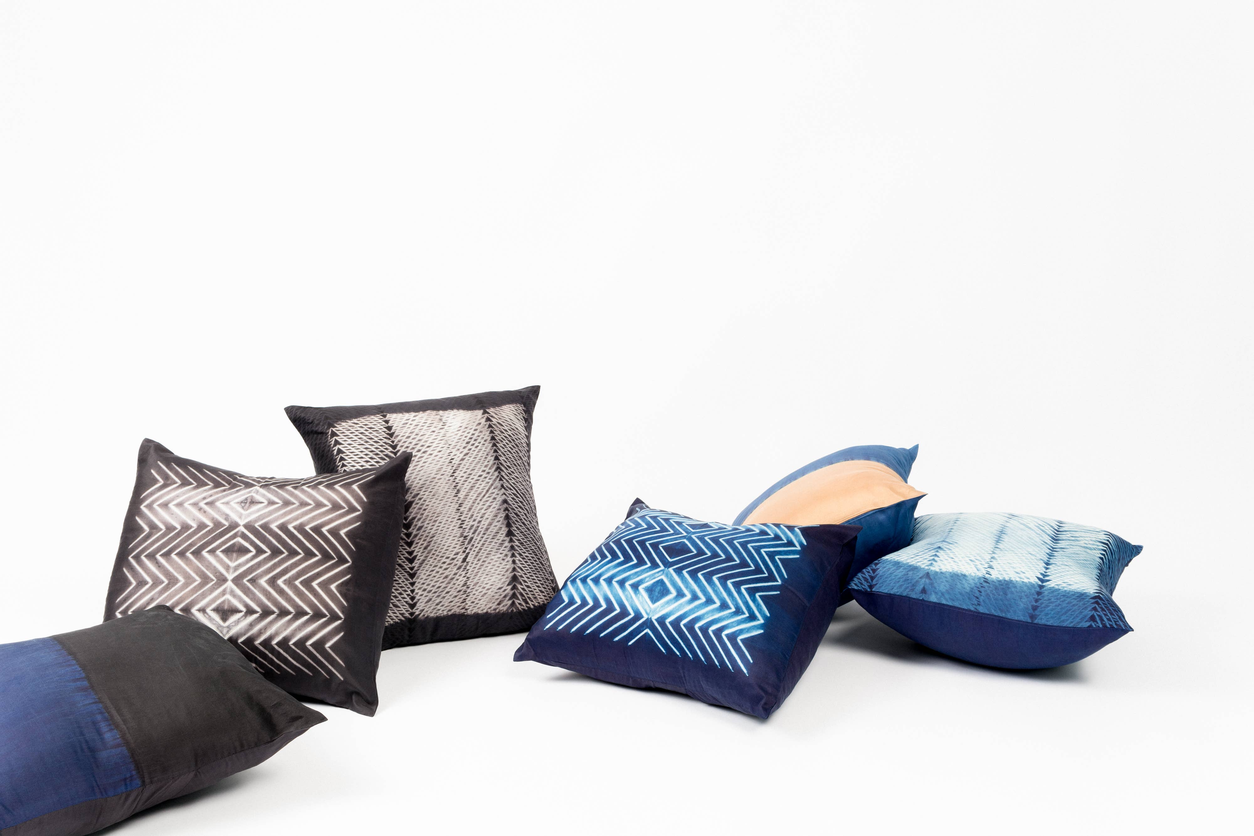 Variously - Wholesale Throw/Decorative Pillow - Naami Indigo Silk Pillow7