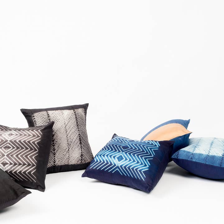 Variously - Wholesale Throw/Decorative Pillow - Naami Indigo Silk Pillow7