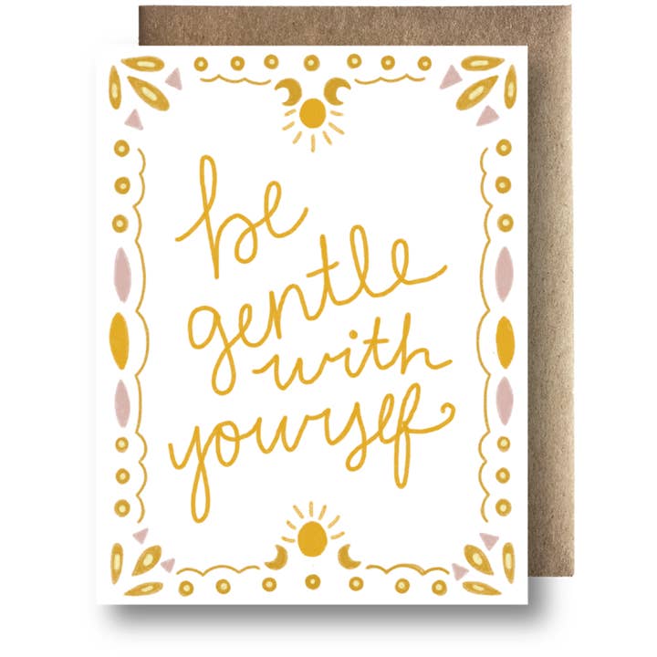 Be Gentle Encouragement Card for wholesale by Maija Rebecca Hand Drawn