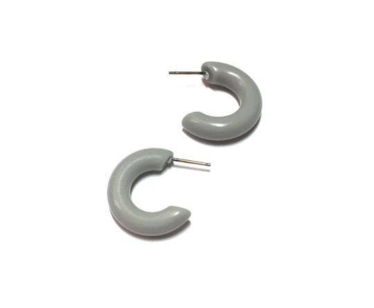Leetie Lovendale - Wholesale Hoop Earrings - Light Grey Tiny Secretary Hoop Earrings