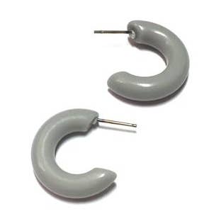 Leetie Lovendale - Wholesale Hoop Earrings - Light Grey Tiny Secretary Hoop Earrings0