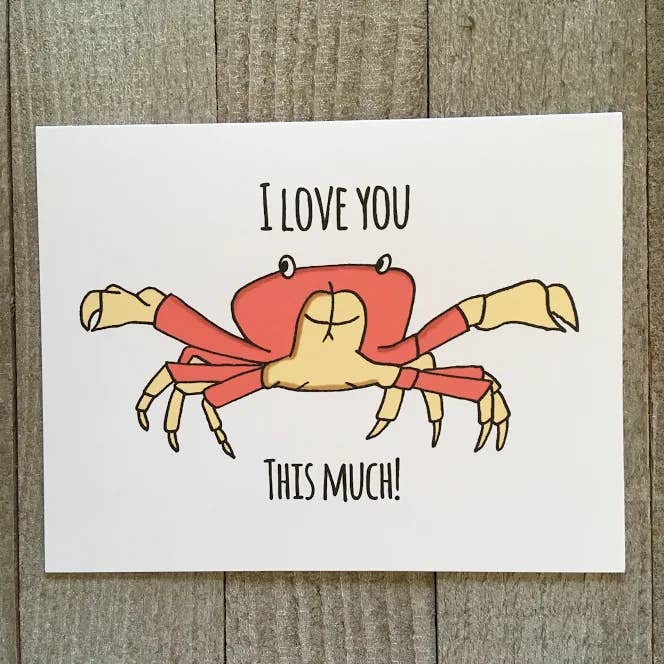 Crab Love Card for wholesale by Ink Delights
