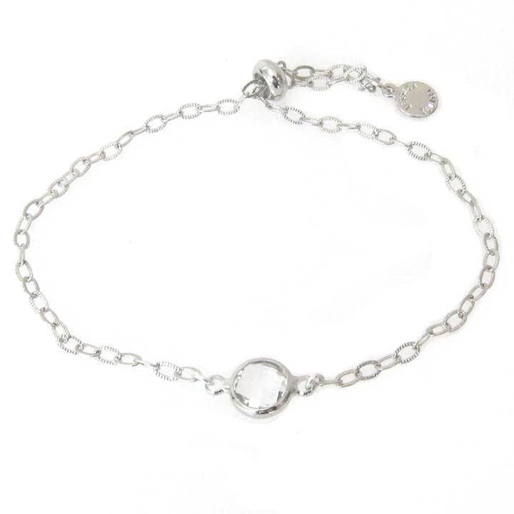 Nina Slider Armband med Small Rund Crystal för wholesale av Jessica Elliot Jewelry
