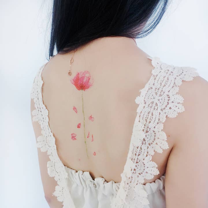 PAPERSELF - Wholesale Temporary Tattoo - Poppy Temporary Tattoos Stickers