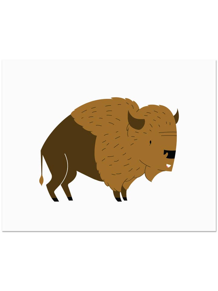 Art Print, Kids | 8"x10" | Bison for wholesale by Maginating