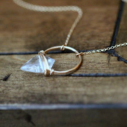 Albatross Necklace - Crystal Quartz for wholesale by Saressa Designs