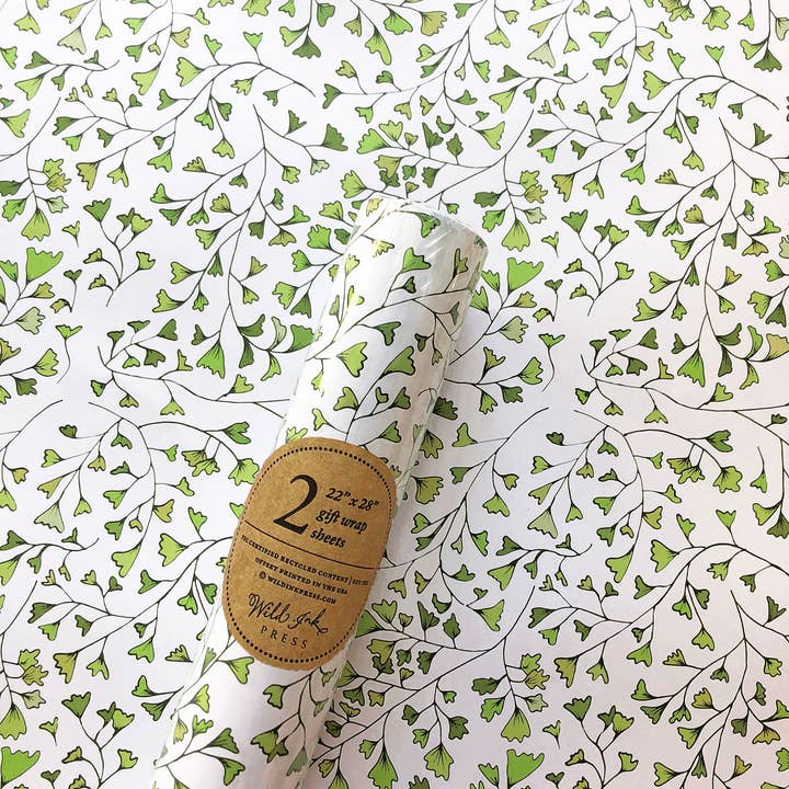 Maidenhair Gift Wrap | Roll of 2 sheets for wholesale by Wild Ink Press