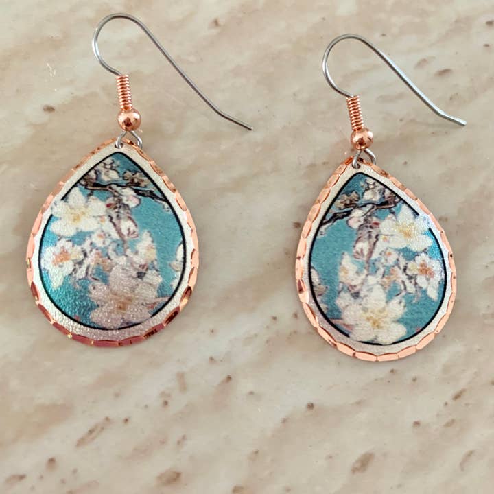 CA VG 03 Van Gogh Mandelblüten-Ohrringe für den Großhandel von COPPER ARTS INC.