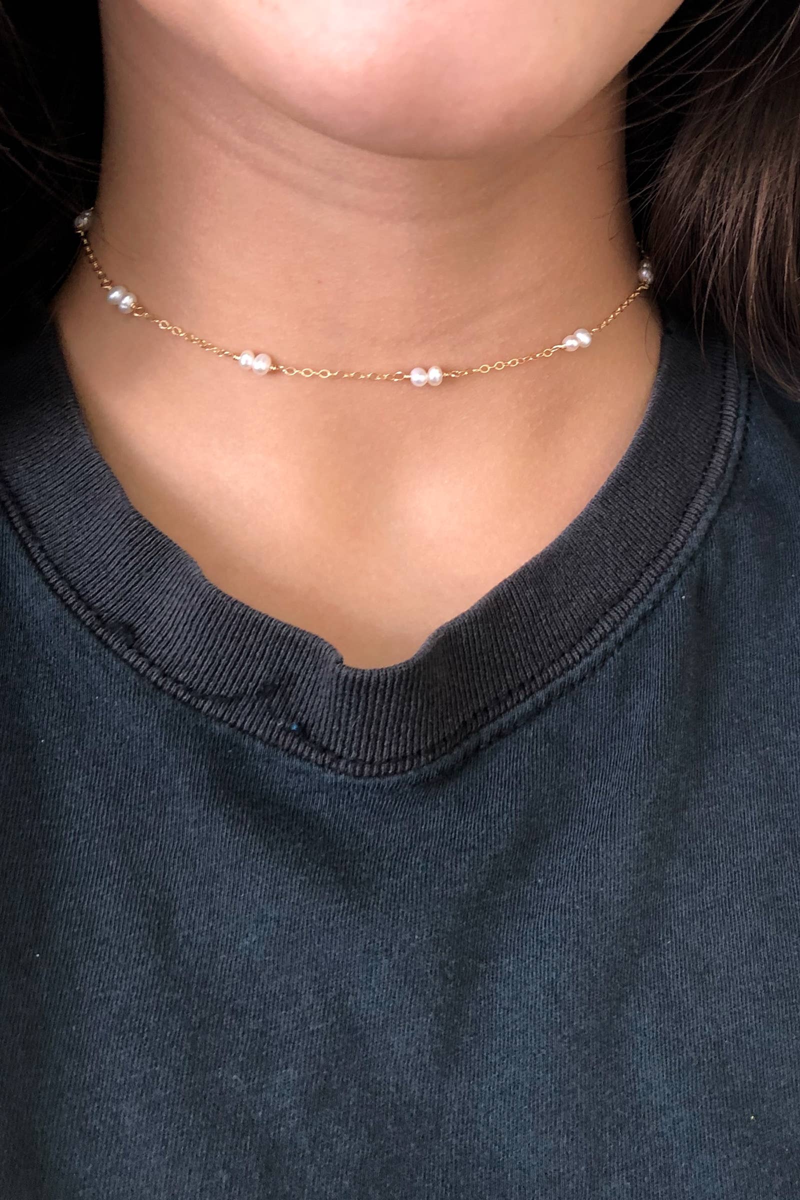 Christine Elizabeth Jewelry - Wholesale Choker/Collar - Gold Zurich Freshwater Pearl Choker0