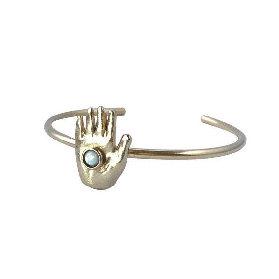 Giver Cuff Bracelet With Opal for wholesale by Therese Kuempel Jewelry