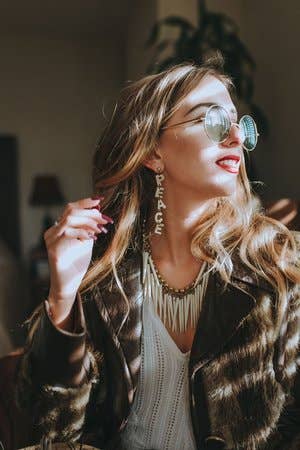 Sweet 1985 - Vente Boucles d'oreilles pendantes - Boucles d'oreilles pendantes paix et amour5