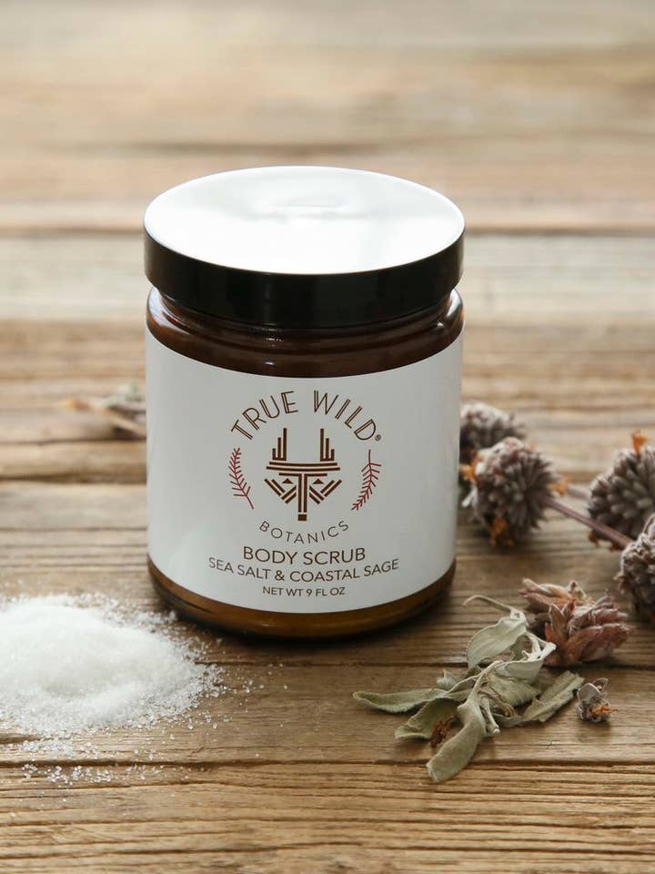 Sea Salt & Coastal Sage Body Scrub for wholesale by True Wild Botanics