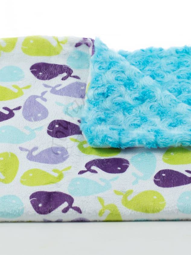 Baby Blanket - Baby Whales Blue for wholesale by Tourance