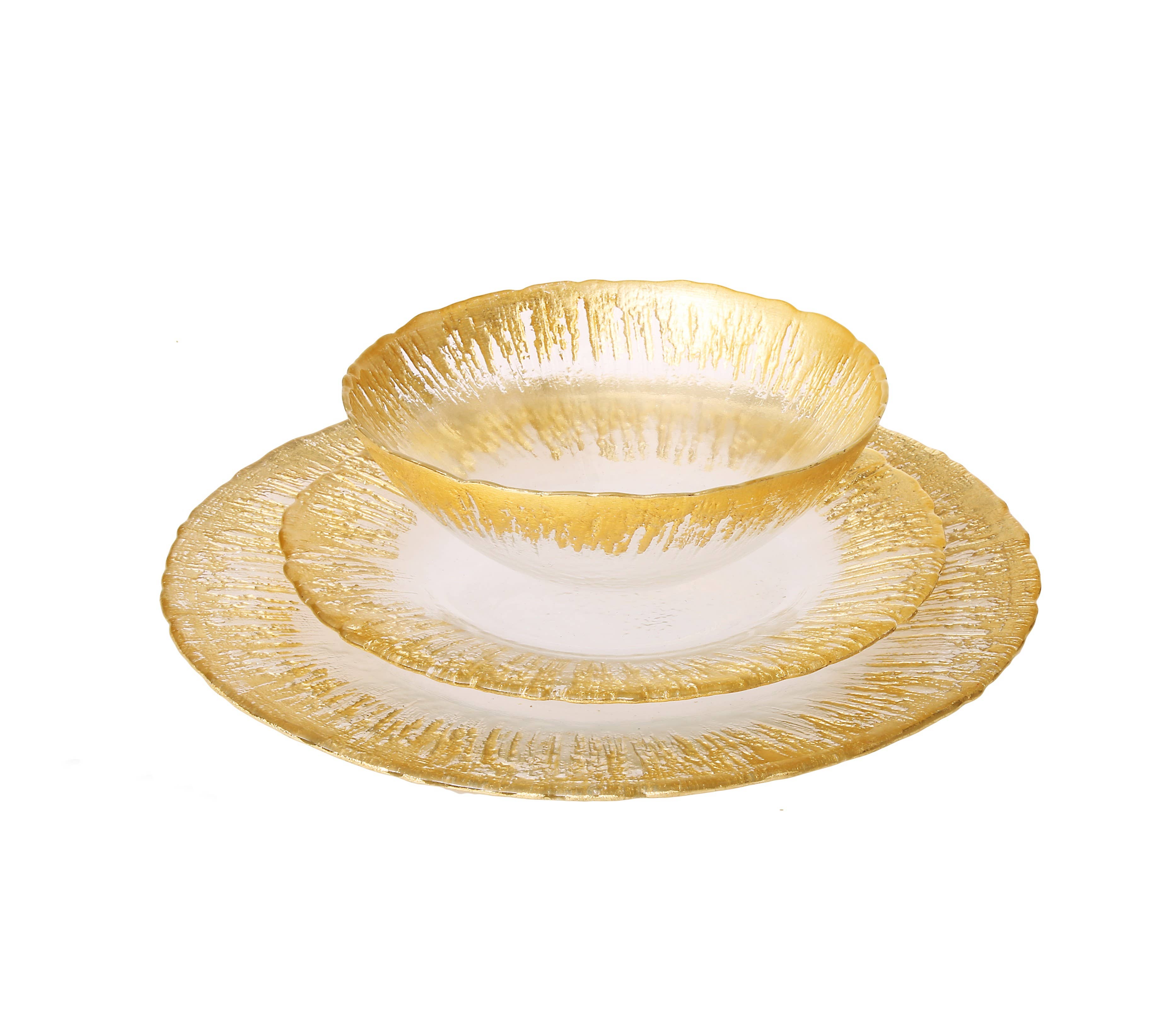 CLASSIC TOUCH DECOR INC. - Wholesale Tableware set - 12 Piece Flashy Gold Dinnerware Set