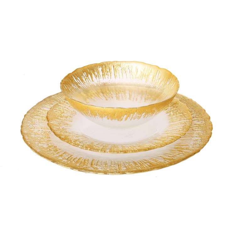 CLASSIC TOUCH DECOR INC. - Wholesale Tableware set - 12 Piece Flashy Gold Dinnerware Set0