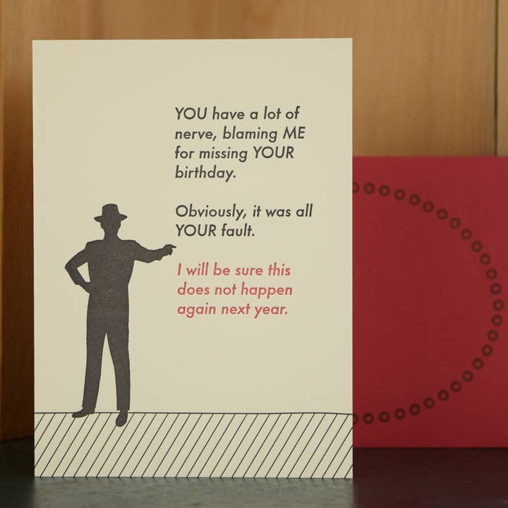 Blame Game Card for wholesale by Oddball Press LLC