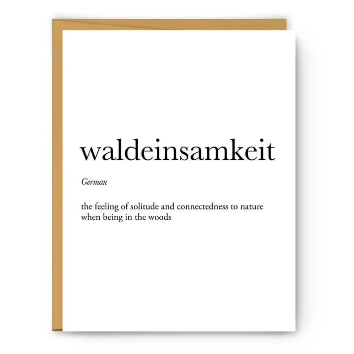 Waldeinsamkeit Definition - Literary Everyday Card for wholesale by Footnotes