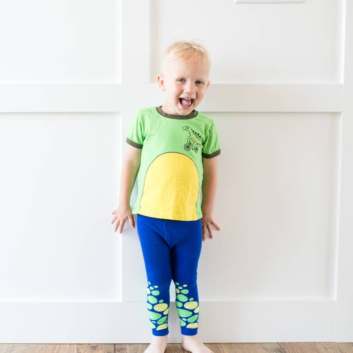 Green Dino Toddler and Kids Shirt for wholesale by Doodle Pants