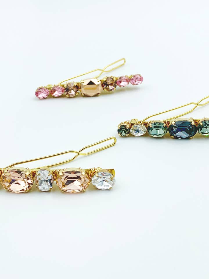 Large Swarovski Hair Barrettes for wholesale by Acute Designs