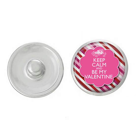 Say It in A Snap Jewelry - Wholesale Individual Charm/Pendant - Valentines Day Keep Calm and Be My Valentine Snap - Jewelry0