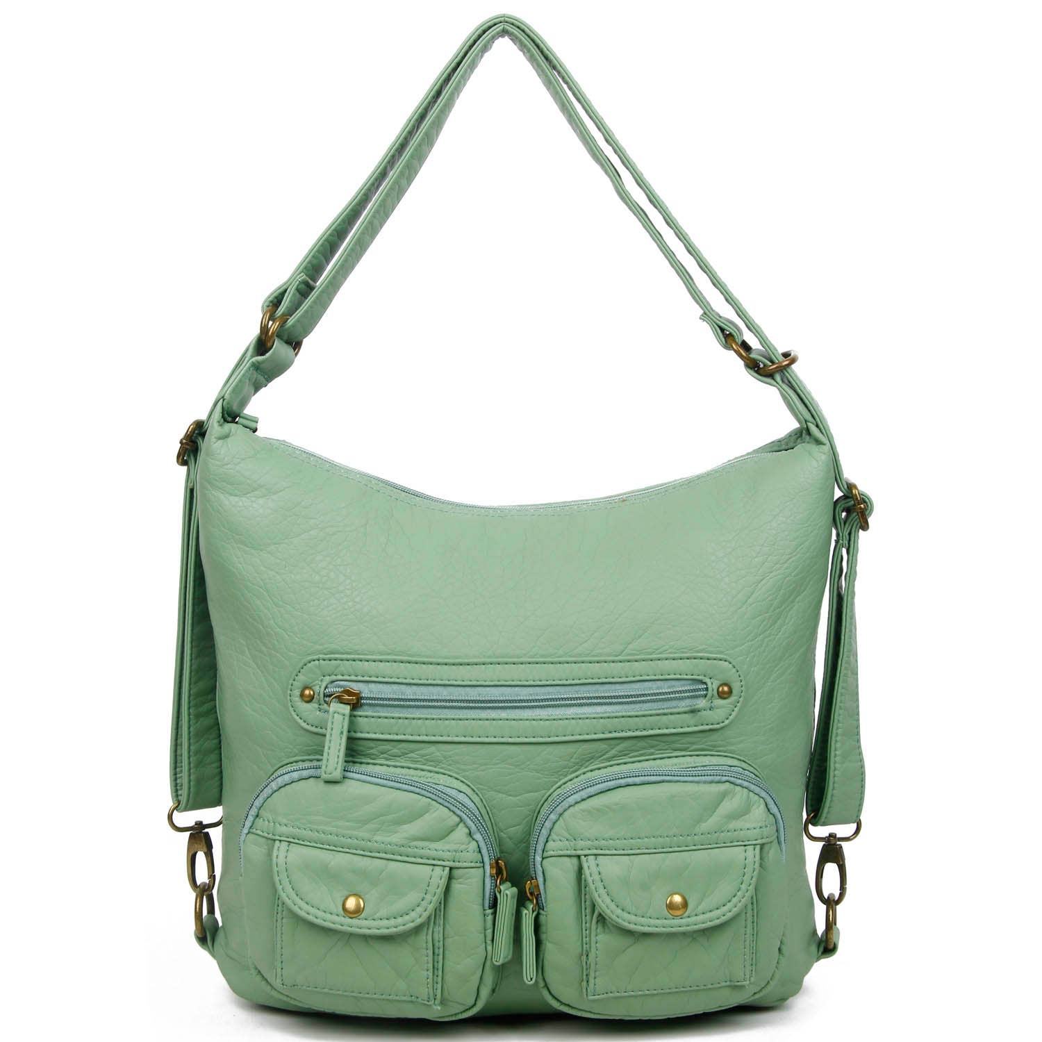 AMPERE CREATIONS - Wholesale Backpack - Women's - Convertible Soft Vegan Leather 3 in 1 Crossbody Backpack Bag27