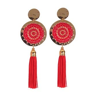 Boucles d'oreilles Charm Rouge pour la vente par NARA HANDMADE JEWELRY