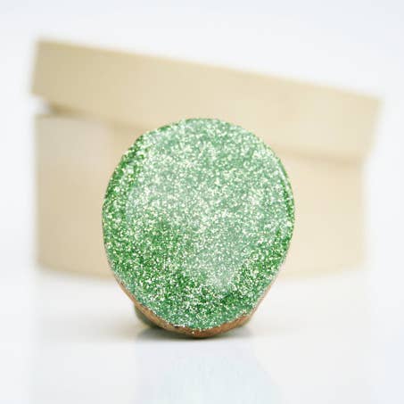 Green Glitter Statement Ring for wholesale by Starlight Woods