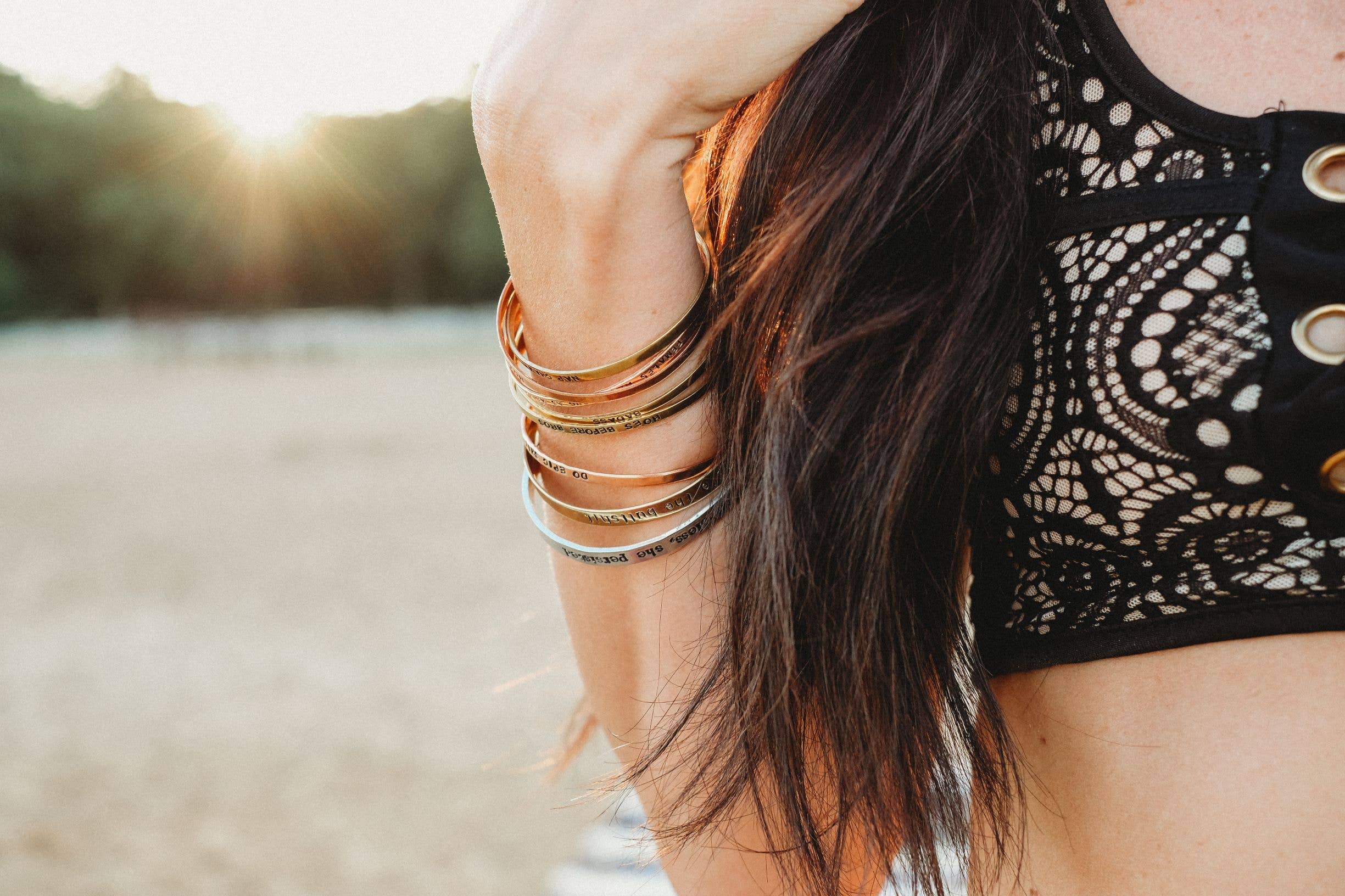 Salt and Sparkle - Wholesale Cuff Bracelet - Moon Phases Wide Cuff Bracelet in Aluminum/Copper/Brass6