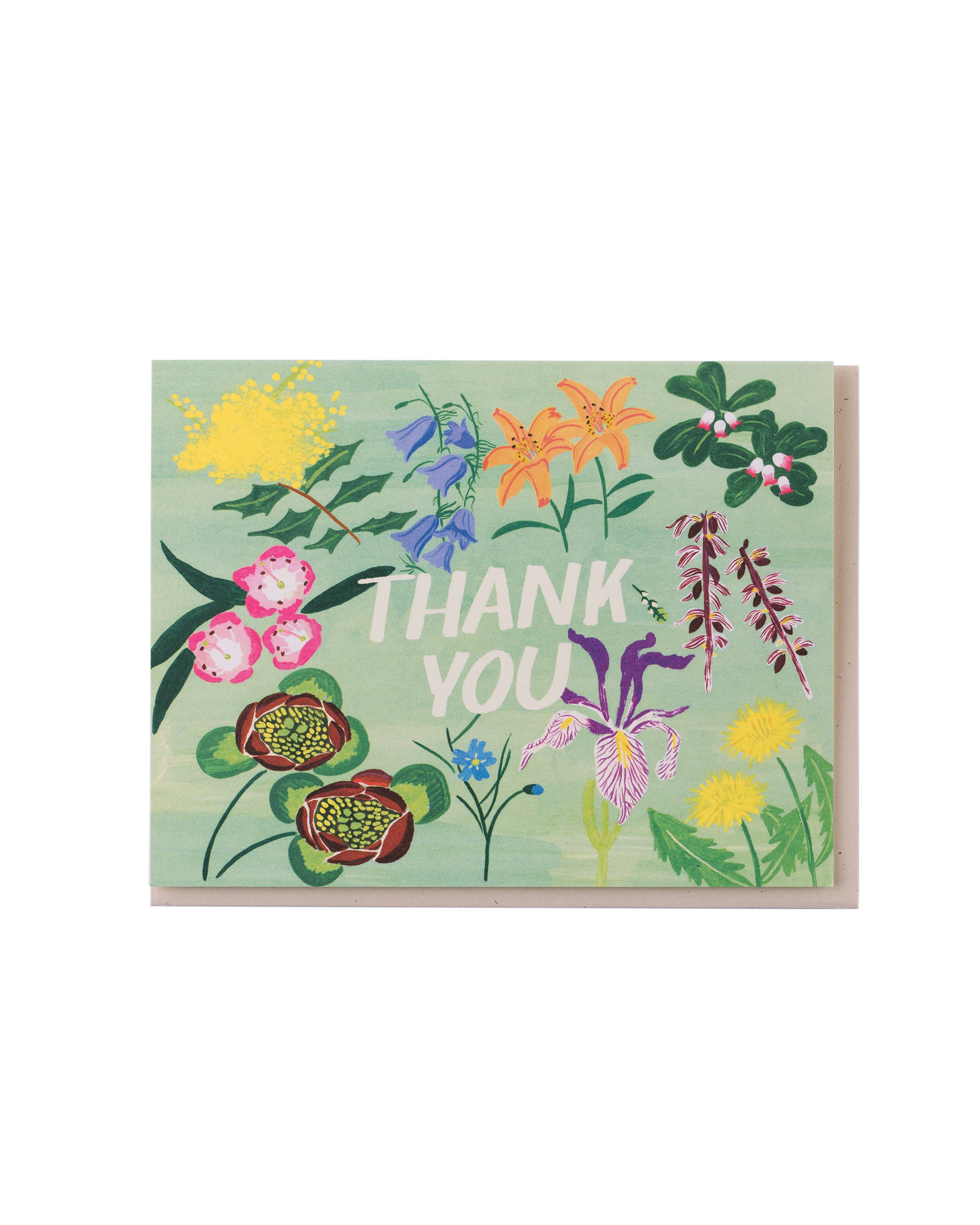 Small Adventure - Wholesale Thank You Card - Mint Floral Thank You Card