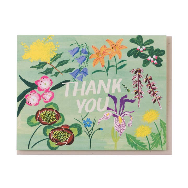 Small Adventure - Wholesale Thank You Card - Mint Floral Thank You Card0