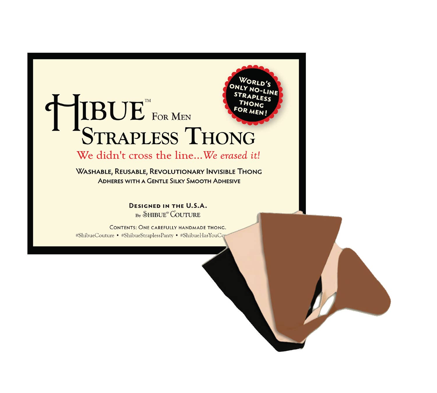 Wholesale Strapless Thongs for Men HIBUE ~ Nude, Mocha, Black for your  store - Faire