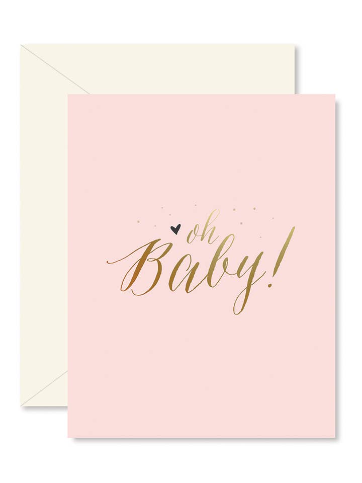 Pink Oh Baby! Greeting Card for wholesale by Ginger P. Designs