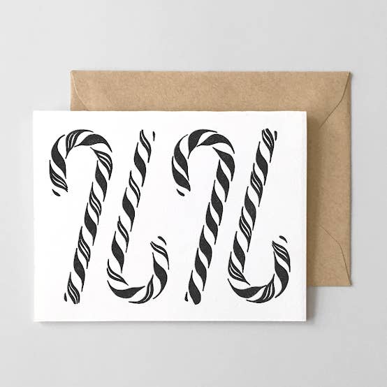 Candy Canes Greeting Card for wholesale by Hello Paper Co.