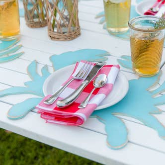 Crab Placemats, Wooden, Set of 4 for wholesale by Grace Graffiti